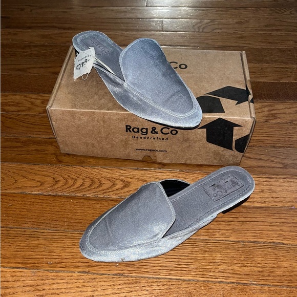 Rag & Co Gray Batiste Velvet Mule Women’s Size 9 Slip-On Handcrafted - Picture 2 of 11